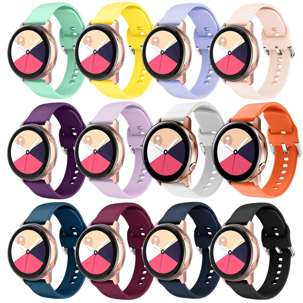 20mm 22mm Watch Strap For Samsung Galaxy Watch Active 2 40mm 44mm Galaxy Watch 46mm /Garmin Vivoactive 3//Huawei Watch GT2 20mm 22mm band for samsung galaxy watch 4 classic 46mm 42mm active 2 3 magnetic silicone bracelet huawei watch gt 2 3 pro strap