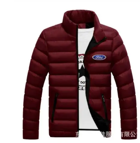Новинка, для Ford, уплотненные зимние куртки, парка для мужчин, Осень-зима, теплая верхняя одежда, брендовая, облегающая Мужская куртка, повседневная куртка с принтом