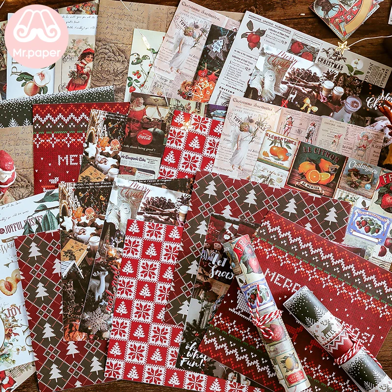 

Mr.paper 8Pcs/pack Merry Christmas Gift Package Deco Stickers Angle Snowman Reindeer Stickers with Release Paper Easy to Cut