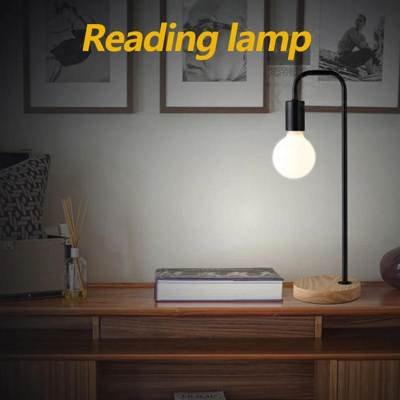 

Wooden Base Table Lamp Desk Lights Study Lighting Eye Protection US Plug E27 40W