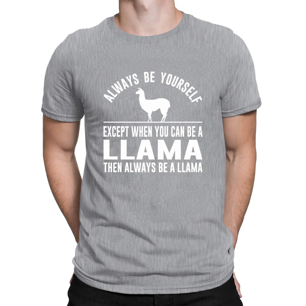 Always Be Yourself Llama футболка, дышащая, с принтом, дешевая, модная, футболка для мужчин,, Стандартный, короткий рукав, Anlarach, топ, футболка