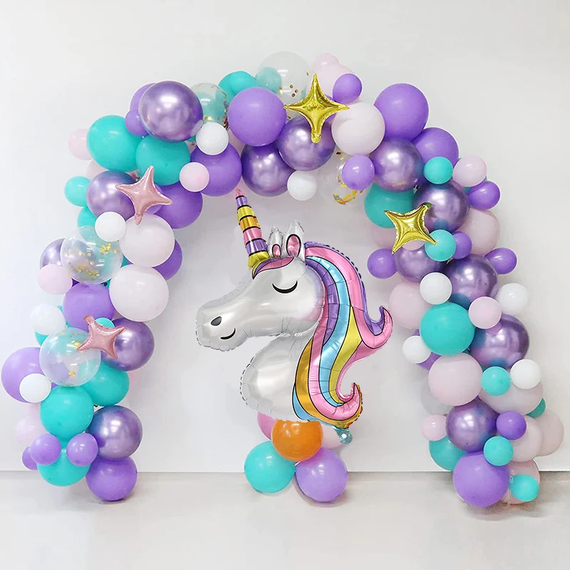 resistirse tomar el pelo yo lavo mi ropa Guirnalda de globos de unicornio gigante para bebé y niña, suministros de  decoración para fiesta de cumpleaños, arco, 107 piezas|Globos y accesorios|  - AliExpress