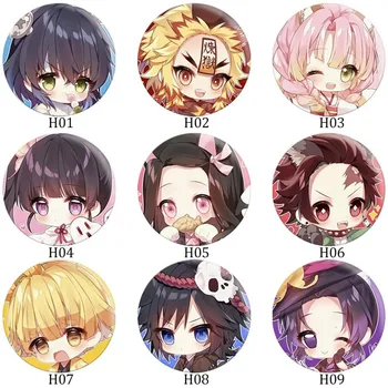 

Anime Demon Slayer: Kimetsu no Yaiba Kamado Tanjirou Cosplay Bedge Cartoon Collect Backpacks Bag Badges Button Brooch Pin