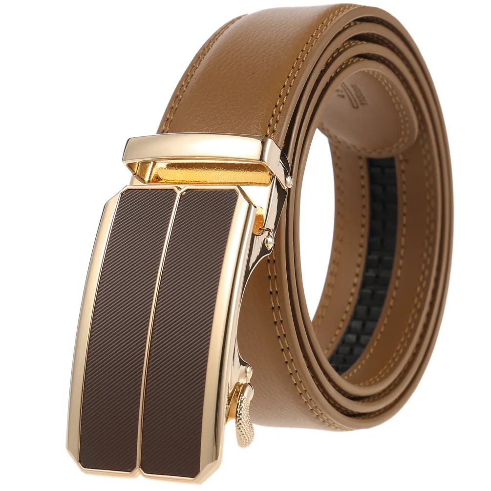 military web belt Fashion Mens Belts Genuine Leather High Quality Alloy Buckle Automatic Trouser Straps 35MM Width Brown Ratchet Male Belt Black ranger belt