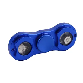 

LED Hand Spinner Fingertip Toys Aluminium Alloy Rotation Toy For Autism And ADHD Spinner Reduce Stress Gift Adults Kids BLue