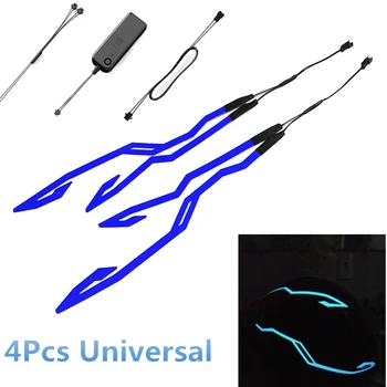 

4PCS Motorcycle LED Night Riding Signal Helmet EL Cold Light Helmet Led Lights Strip Kit Bar Accessories Light Decoration
