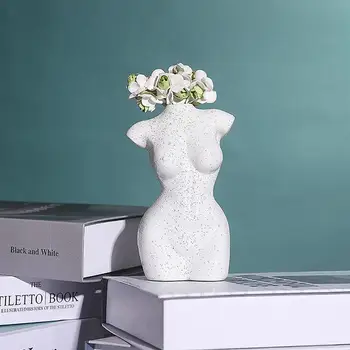 

Body Art Flower Vase Nude Female Sculpture Flower Vase Creative Ornaments Vase Planting Machine Desk Crafts Home Decoration