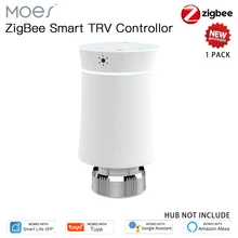 

Moes Tuya ZigBee3.0 New Radiator Actuator Valve Smart Programmable Thermostat Temperature Heater TRV Alexa Voice Control