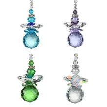 H& D 4 шт. Хрустальный Ангел орнамент висячий кулон Радуга Suncatcher с 20 мм Хрустальный шар для частей люстры, декор домашнего окна