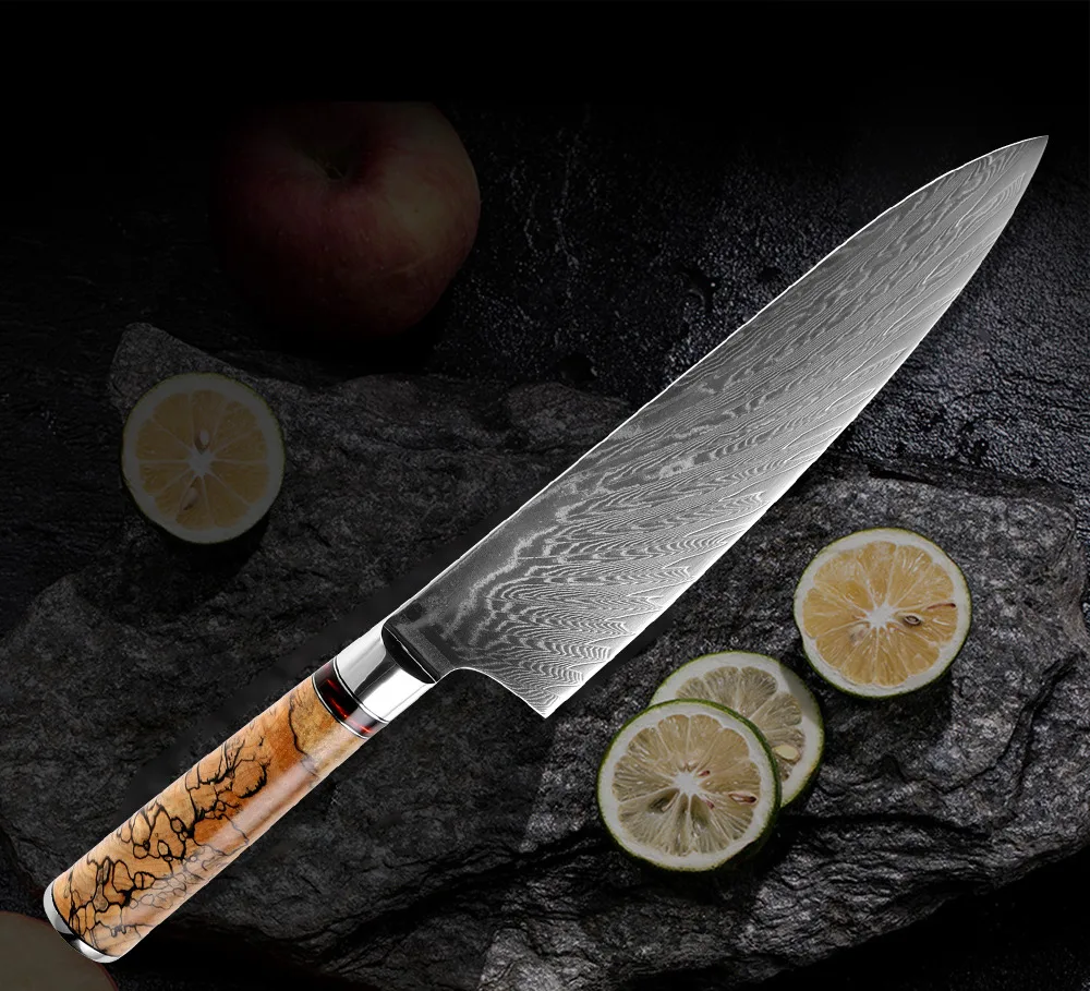XITUO нож шеф-повара из дамасской стали VG10, профессиональный японский кухонный нож, острый нож, ножи для нарезки, стабильная деревянная ручка