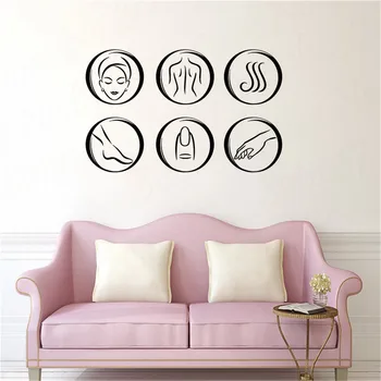 

Beauty Salon Spa Wall Decor Nail Beauty Massage Shop Vinyl Wall Sticker Decoration Art Mural WL1822