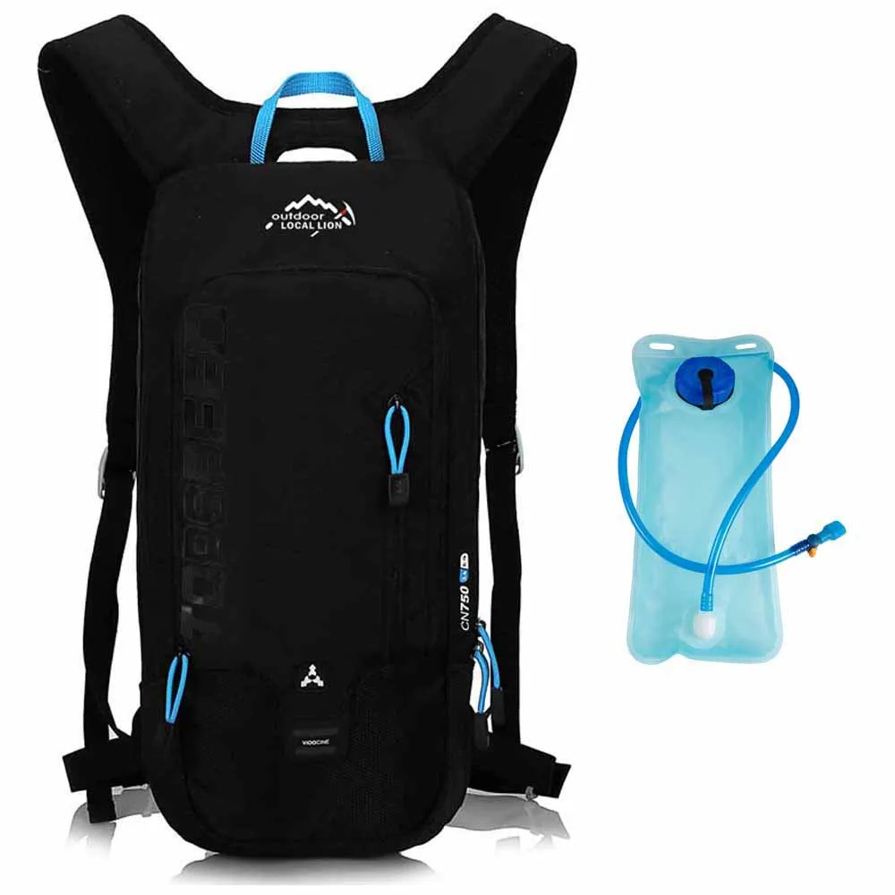 LOCALLION, 6л, велосипедный рюкзак, 2л, велосипедная сумка для воды, сумка для езды на велосипеде, водонепроницаемый, для альпинизма, пешего туризма, бега, лыжная сумка для велоспорта - Цвет: Black with water bag