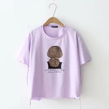 

2020 new T-Shirts printed women's wear students' loose fitting cartoon design