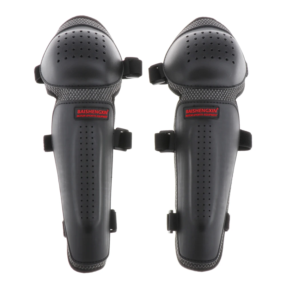 Motorcycle Racing Sport Knee Protector, Adults Knee Shin Guard Pads Leg Protectiver Armor for Motorcycle Cycling, Black
