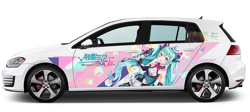Японское аниме ITASHA наклейка s на заказ для музыки Hatsune Miku кузова автомобиля виниловая наклейка мультфильм двери наклейки аксессуары для автомобиля