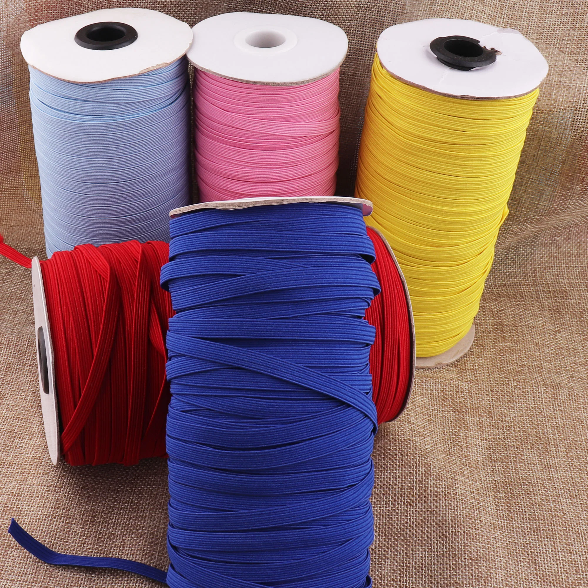 6 mm-1/4Nylon Flat Elastic Cord Band,Stretch Elastic Rope,elastic for  sewing soft elastic tape,yellow/red/pink/blue/dark blue