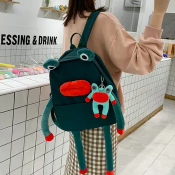 

Backpack Women's Korean Cute Four Legged Frog Large Capacity Schoolbag Backpack Mochila Feminina School Bags For Teenagers Girls