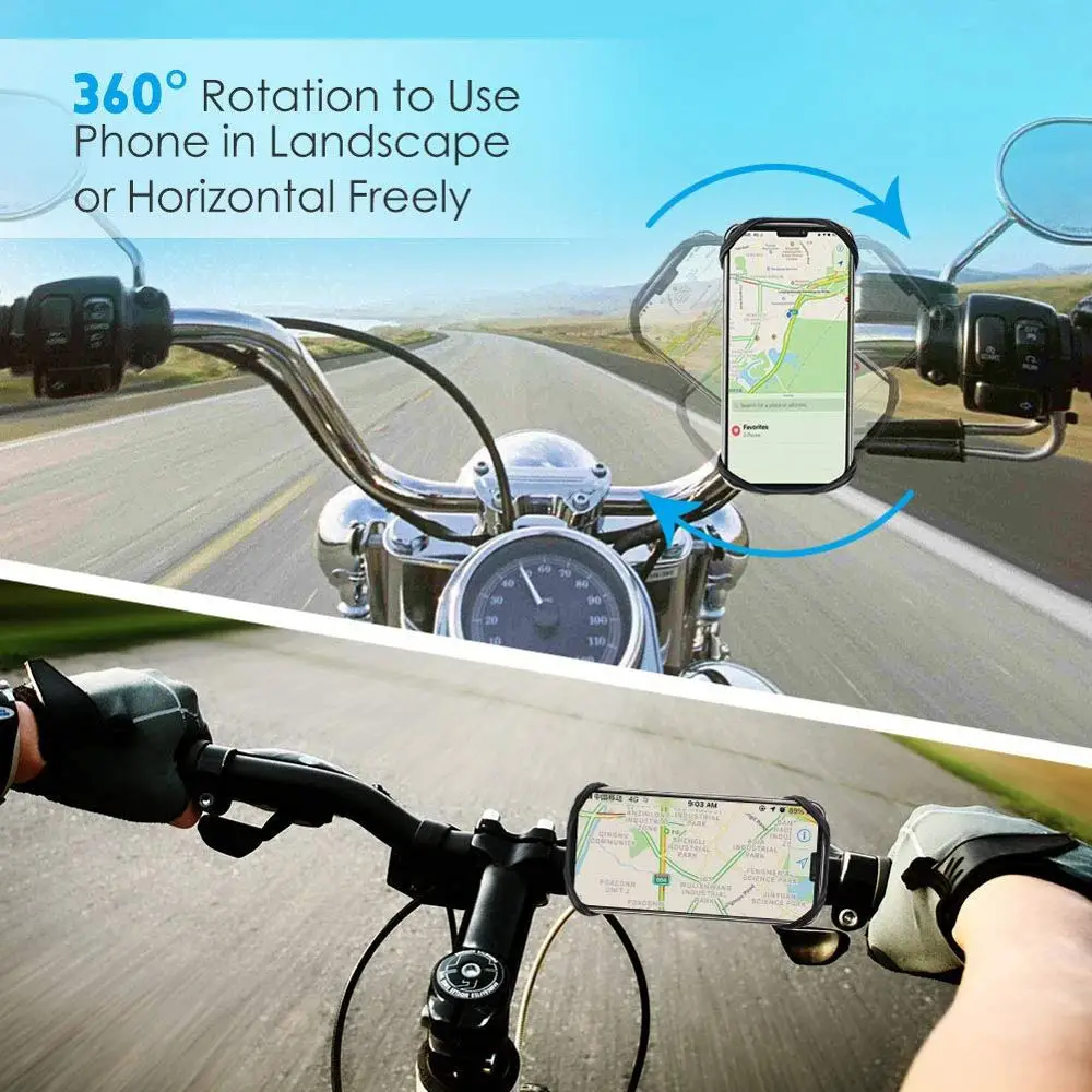 Вращающийся на 360 ° Универсальное велосипедное крепление на руль мотоцикла для телефона силиконовый держатель Регулируемая посадка Езда по горной дороге
