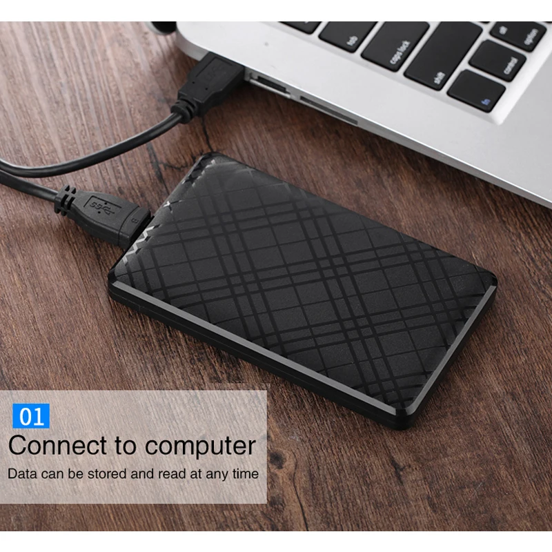 T43 외장 USB 3.0 하드 드라이브 인클로저 2.5인치 SATA II/III 최대 6TB 지원 고속 모바일 HDD 케이스 (케이블 포함)