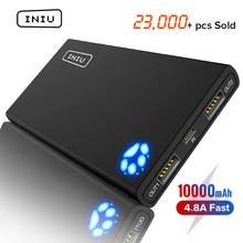 Iniu 10000 mah 4.8a 전원 은행 듀얼 2 usb 휴대용 충전기 powerbank 아이폰 x 샤오 미 미 전화 poverbank 외부 배터리 팩(China)