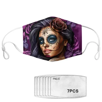 

Easter Girl Pattern Anti Dust Mask Activated Carbon 7 Filter Windproof Adult Mask Face Reusable Mouth Masks Non-disposable