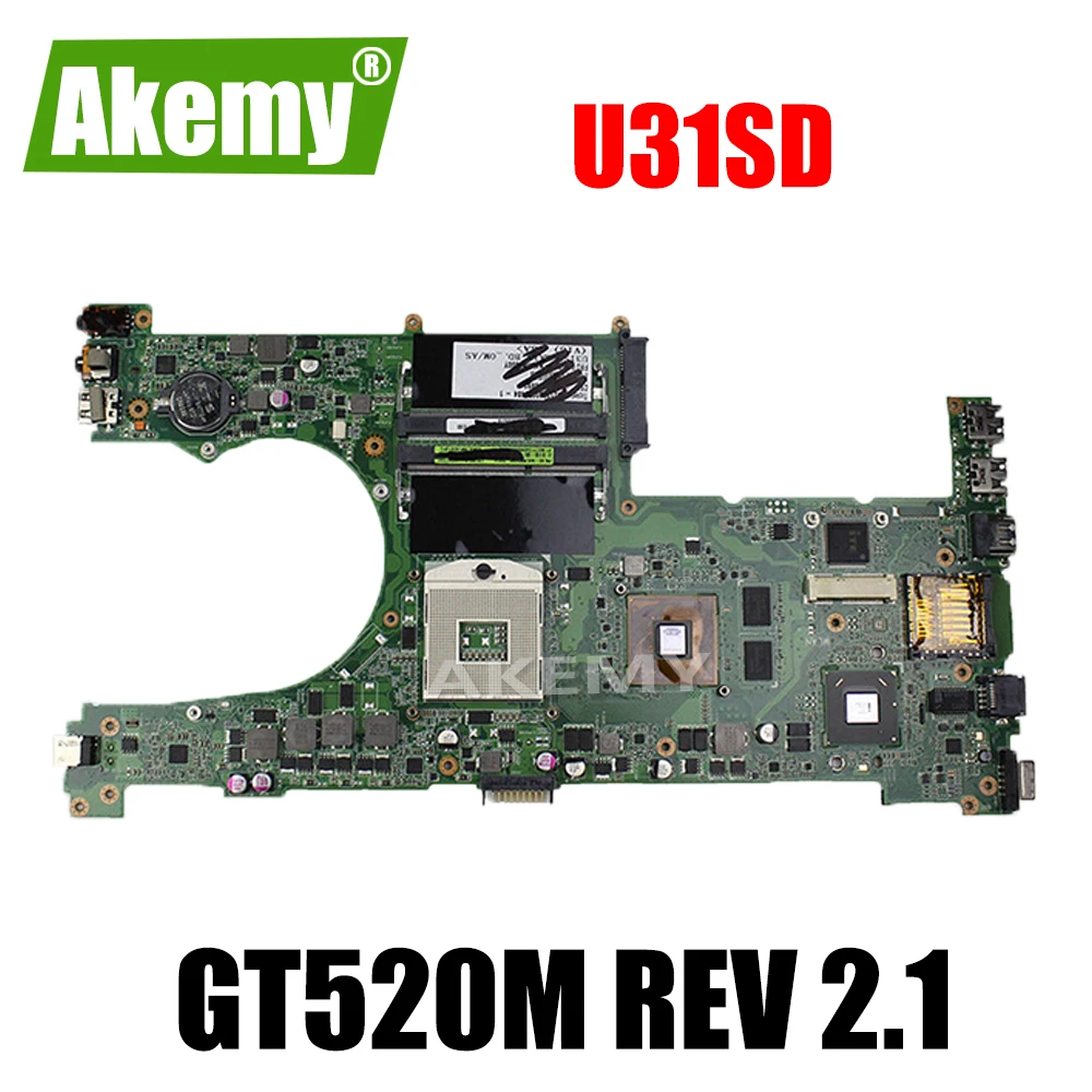 Материнская плата U31SD REV: 2 1 GT 520 M/1 GB для For Asus U31S X35S U31SG материнская ноутбука тест на