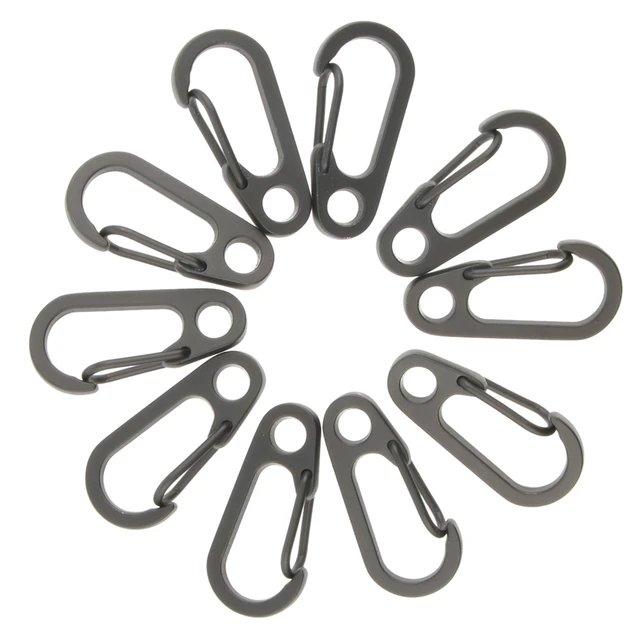 10Pcs Mini Snap Spring Clip Hook Carabiners Outdoor Camping Tool Keychain  Gray, Strong and Durable - AliExpress