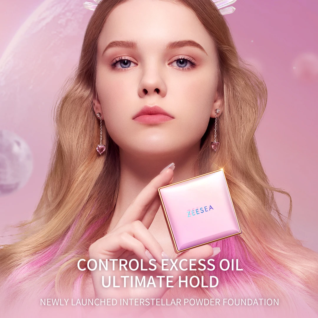 ZEESEA Press Powder Metaverse Pink Series Long Lasting Foundation New