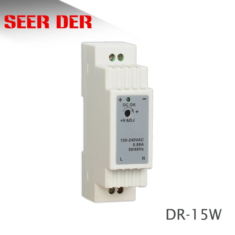 DR-15-24 15W 24V 0.63A одиночный выход промышленный din-рейку источник питания dc |