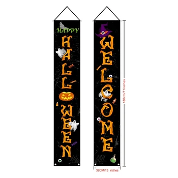 

Halloween Decoration Set Trick or Treat Door Couplet Porch Banner Hanging Flag