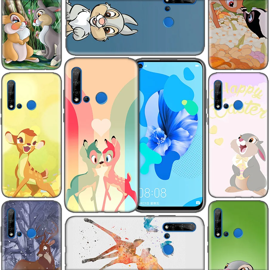 Bambi Thumper TPU черный чехол для телефона huawei mate 30 10 20 Lite Pro 5G P9 20 P30 P Smart 2019 2017 чехол Coque