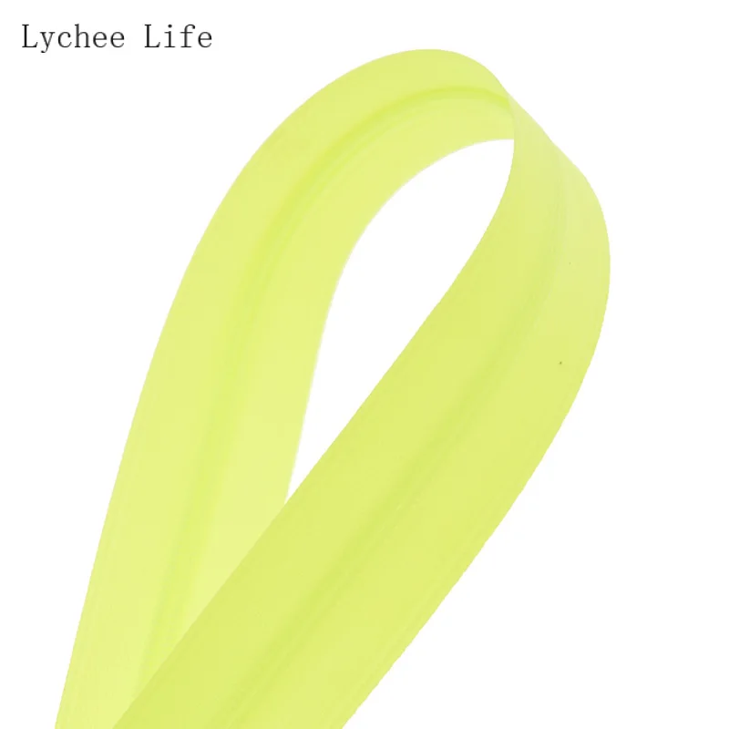 Lychee Life 5 м 3# светоотражающий желтый цвет нейлоновая молния для одежды сумки DIY Швейные молнии аксессуары