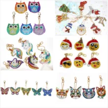 Единорог Бабочка Дизайн Diy алмаз брелок картина Рождественский подарок 5 шт. Diy Специальный полный дрель женщина девушка ювелирные изделия брелок