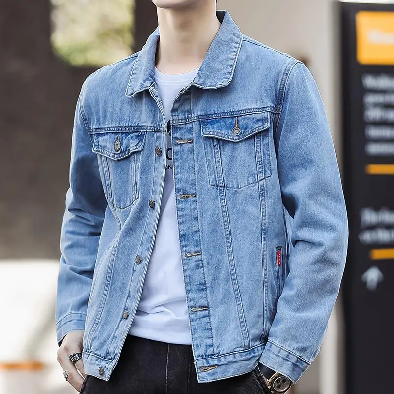 

Trendy Brand Men's Denim Jacket 2021 Fall New Fashion Trend Loose Top Casual Workwear Jacket mens clothing