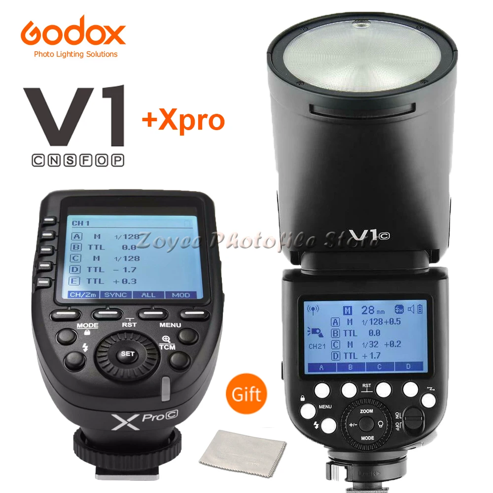 Godox V1 V1S/V1N/V1C/V1O/V1F ttl Li-Ion круглая головка вспышка для фотоаппарата вспышка для Nikon/sony/Canon/Fujifilm/Olympus w/XPRO триггер - Цвет: V1 with Xpro