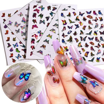 

Nail Art Butterfly Sticker DIY Waterproof 3D Nail Applique Colorful Butterfly Nail Art Sticker
