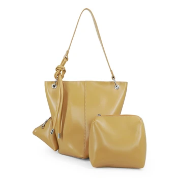 

Fashion PU Leather Women Handbags 2 Pcs Ladies Large Shoulder Bucket Bags Female Travel Composite Bags Casual Tote Clutch Purse