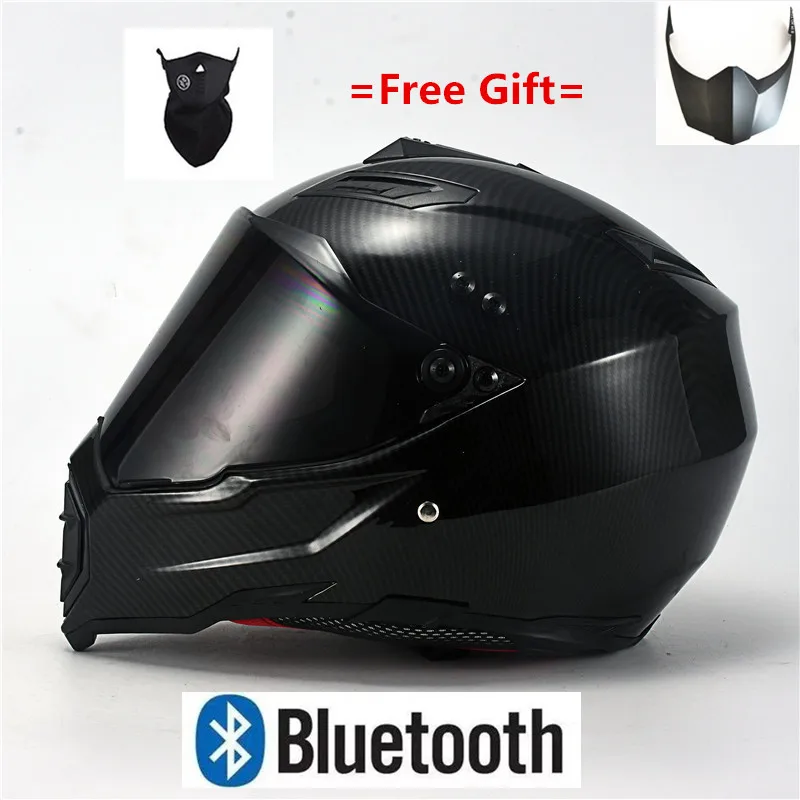 DOT Solid Matt Black Motorcycle Helmet Full Face Scooter Crash Motorbike Safety with bluetooth - Цвет: BT-ABS-gloss-dark