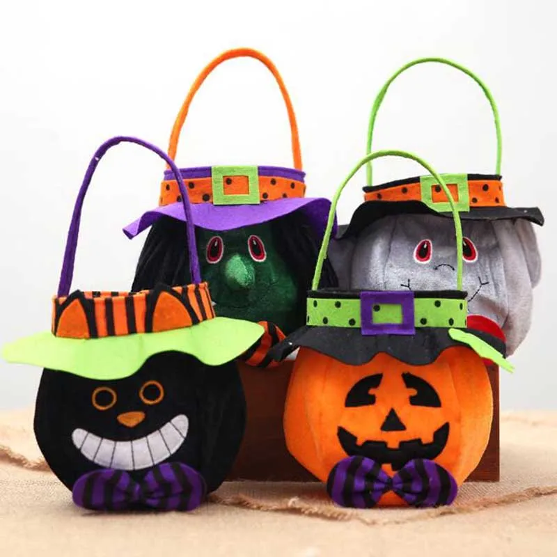 

Happy Halloween Candy Bags Treat Or Trick Candy Gift Storage Bag For Kids Pumpkin Ghost Bat Halloween Party Decoration Supplies