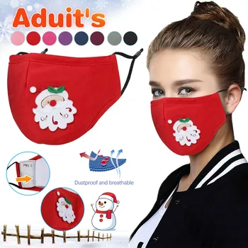 

3D pattern thick winter cotton mask PM2.5 plus filter washable protective cloth mask Adult soft and breathable cycling mask #K