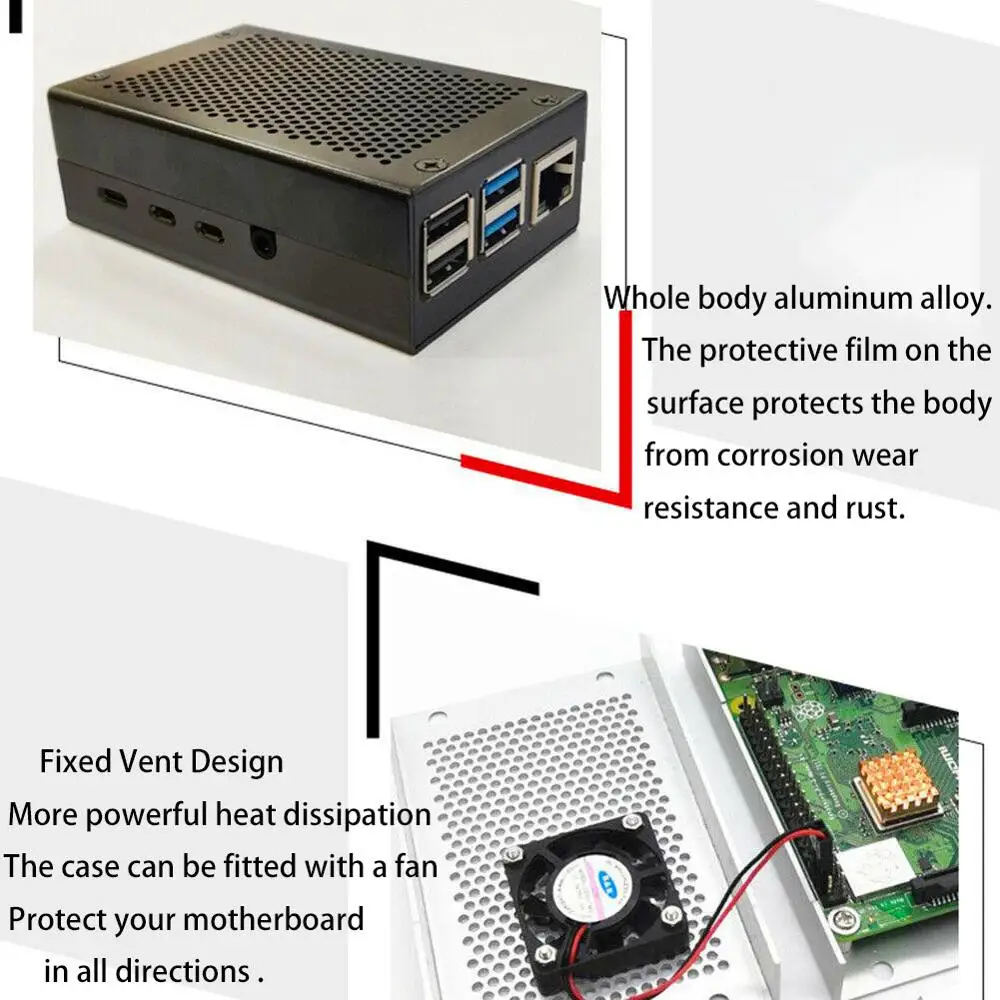 Для Raspberry Pi 4 Модель B металлический корпус из алюминиевого сплава для Raspberry Pi 4B корпус Защитная коробка корпус
