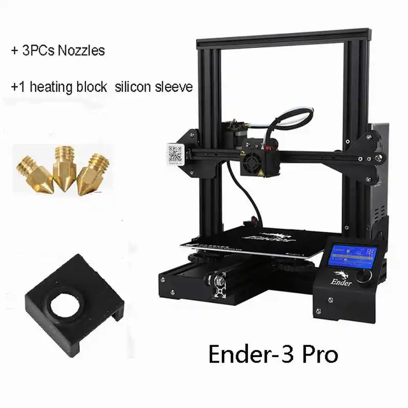 DIY Kit 3D принтер большого размера I3 mini Ender3/Ender3X/Ender3Pro с 3 насадками/2PLA/Silicone