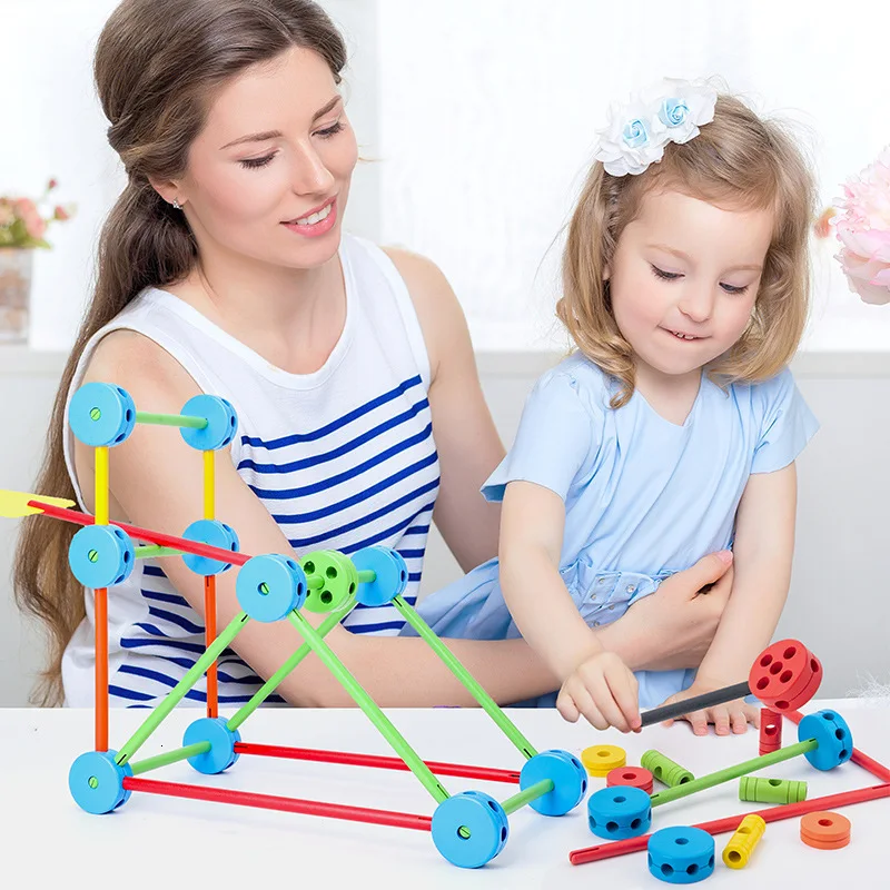 

DIY Building Blocks For Children Construction Toys Montessori Educational Toys Gift Duploe Blocks Spelling Insert Toy Oyuncak
