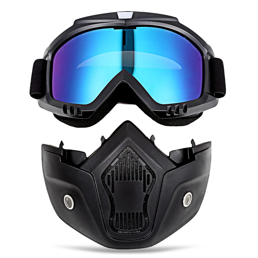 Unisex Skiing Goggles Modular Mask Detachable Mouth Filter Men Women Ski Snowmobile Snowboard Goggles Snow Winter Ski Glasses
