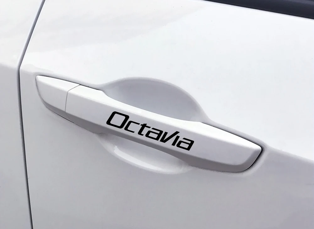 4 шт. Auo наклейка на дверные ручки автомобиля для Skoda Octavia 2 A7 A5 VRS Fabia 3 Rapid Superb 3 Kodiaq Scala Karoq Kamiq аксессуары