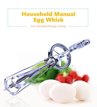 

Stainless Steel Hand Crank Egg Beater Manual Egg Whisk Blender Mixer Stirrer