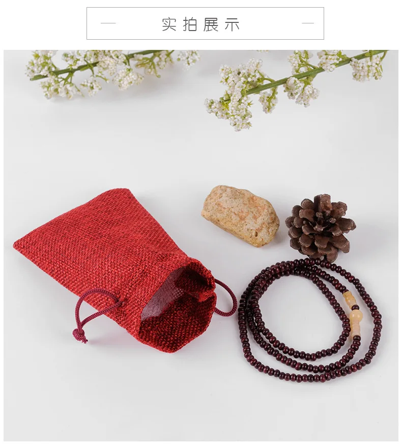 50pcs/lot 15x20, 17x23, 20x30 cm Drawstring Jute Burlap Linen Bags For Christmas Gift Packing Pouches Personalize Custom Logo