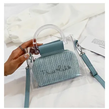 

Contrast Color Waterproof Crossbody Bags For Women 2020 Mini Transparent Shoulder Messenger Bag Fashion Handbags and Purses D424