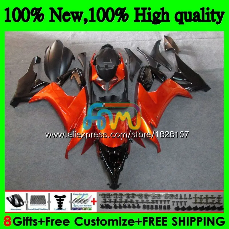 Корпус для KAWASAKI ZX1000C ZX-10R ZX 10R 1000CC 17BS. 49 ZX1000 ZX 10 сотрудников отдела исследований ZX10R Глянцевая orange 08 09 10 2008 2009 2010 ABS обтекатель