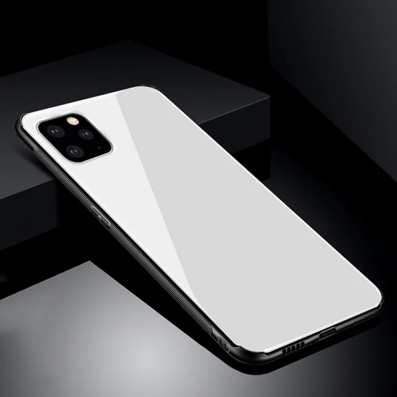 Cellphone Back Cover For IPhone 11 Pro Max Anti-knock Anti-Fingerprint Phone Case Solid Tempered/Toughened Glass Protector